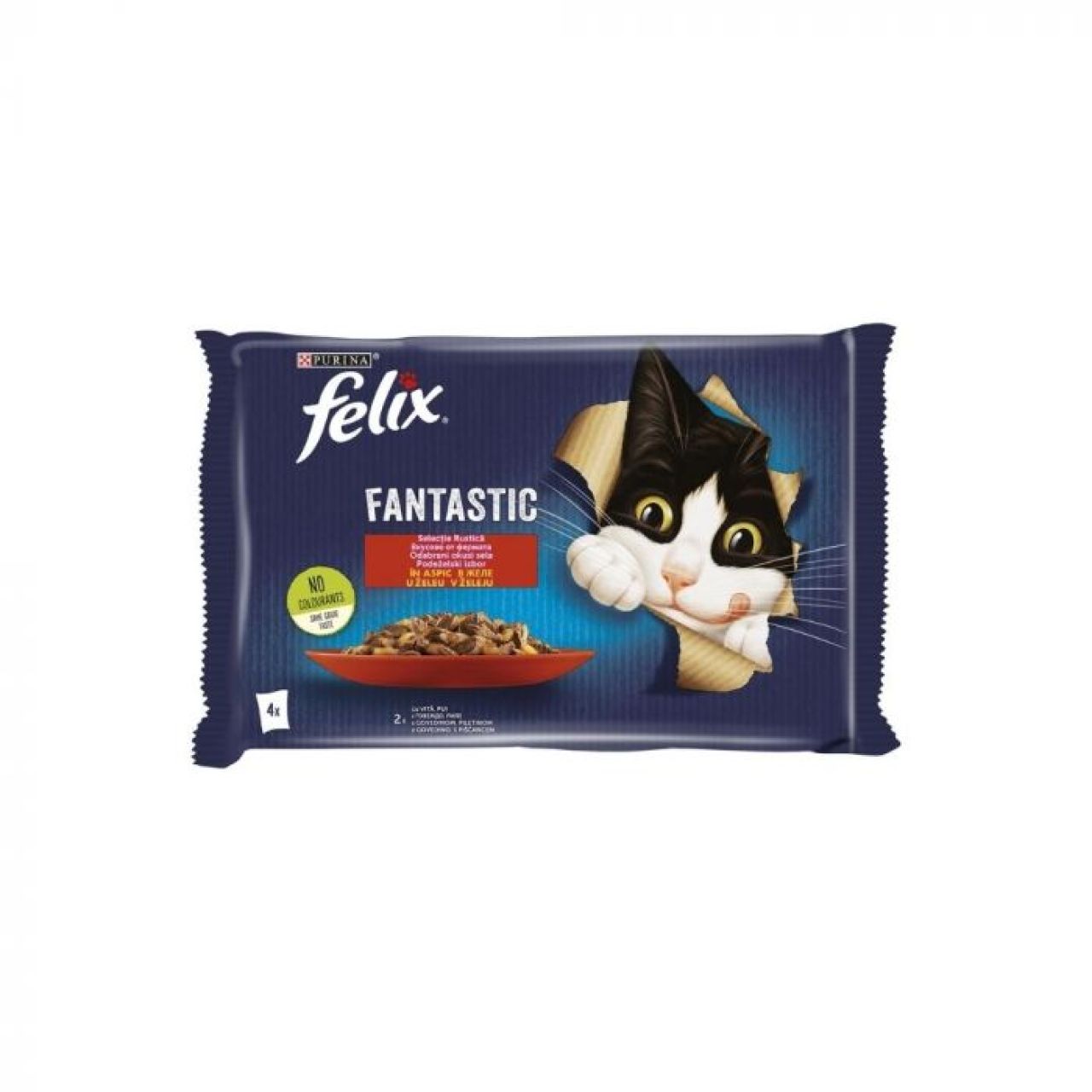 FELIX Fantastic Junior mokra hrana za mačke s piletinom i lososom u želeu 4x85g