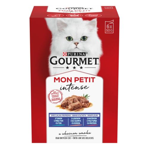 Purina GOURMET MON PETIT Pastrva, losos i tuna Multipakiranje 6x50g, mokra hrana za mačke