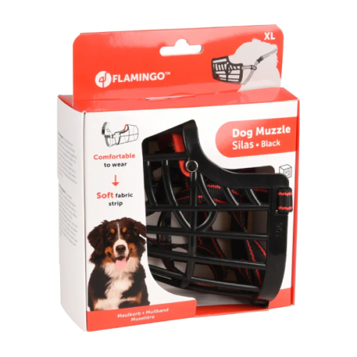 Flamingo SILAS BLACK Brnjica za psa XL